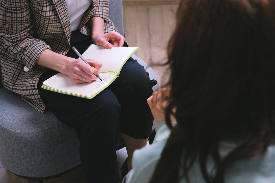 Notebook showing therapy session pricing and package deal calculations