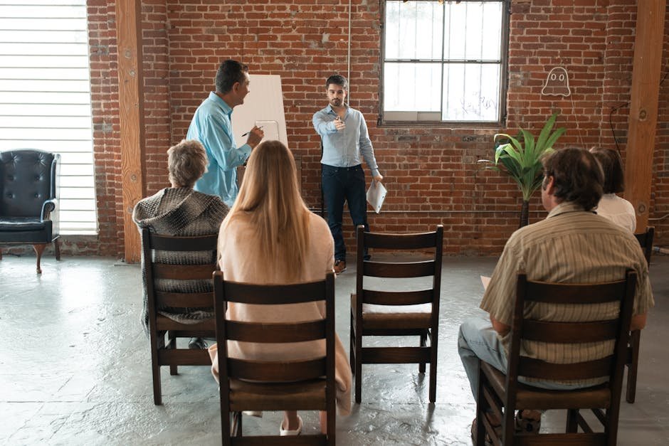 SMART Recovery meeting facilitated by trained volunteer with cognitive behavioral worksheets
