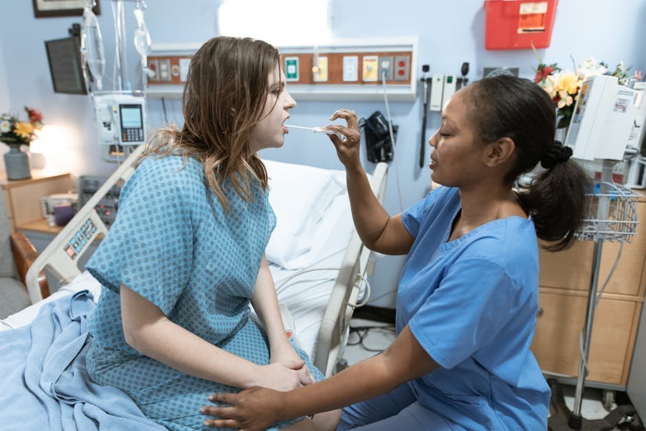 Psychiatric inpatient unit nurse delivering mood stabilizer medication during mania stabilization